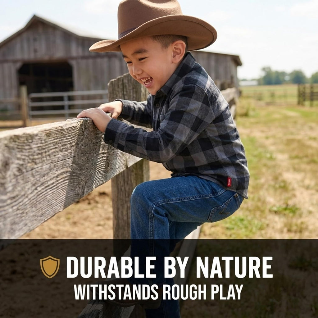 Boys Flannel Shirts - Long Sleeve Fall Plaid Button Down