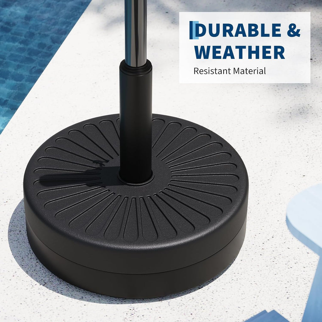 Patio Umbrella Stand, 20" 330LB Capacity Outdoor Umbrella Base with Adjustable Steel Pole Adapters Fits 1.5" to 2.1"
