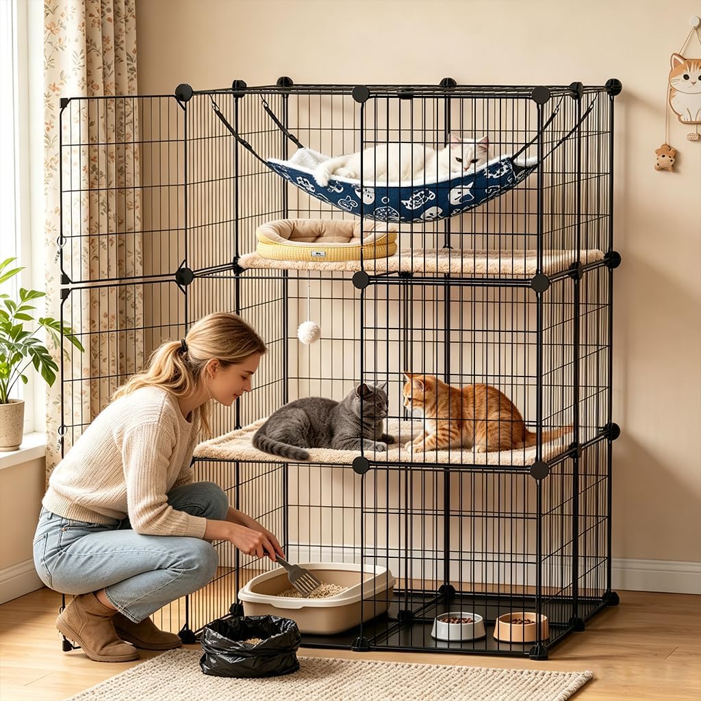 Cat Cage DIY Cat Enclosures Catio for Kitten (27"x 27"x 41")