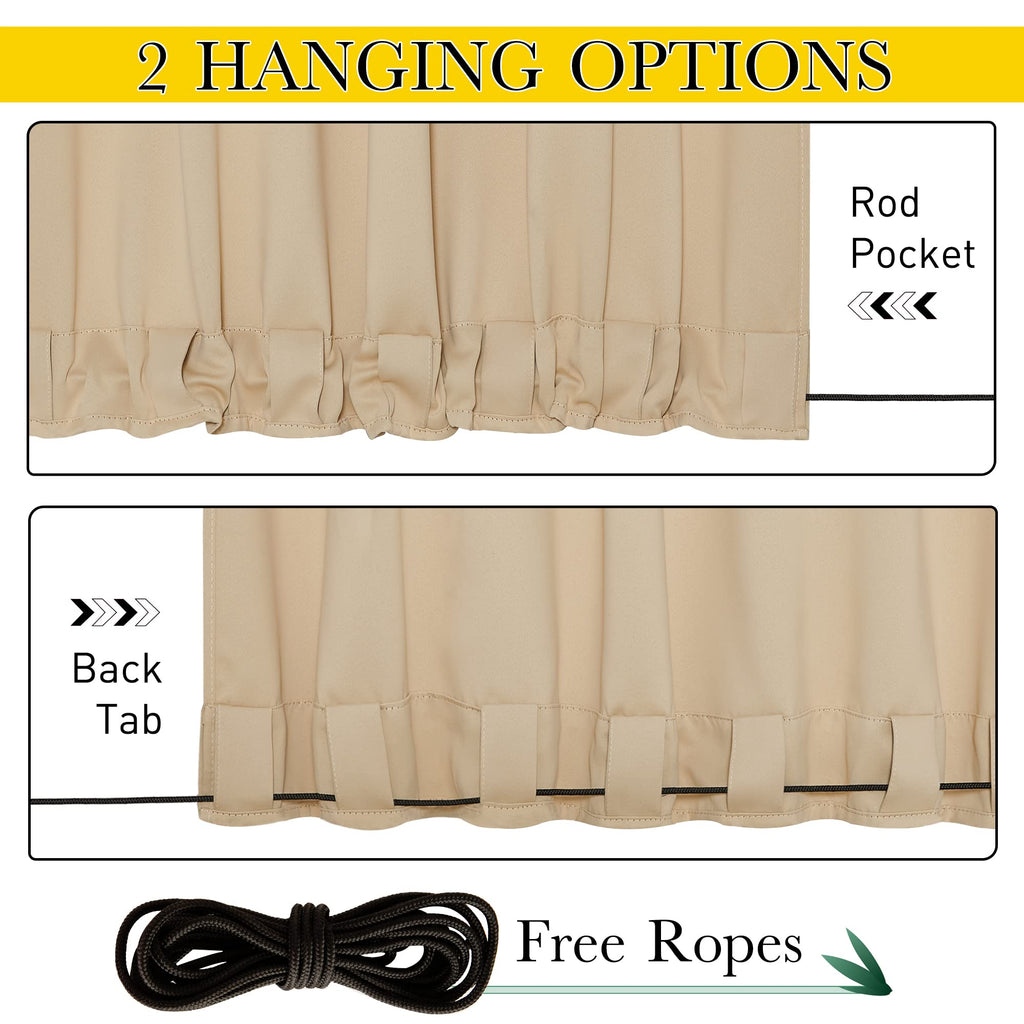 Outdoor Curtains Waterproof W84xL95 Biscotti Beige