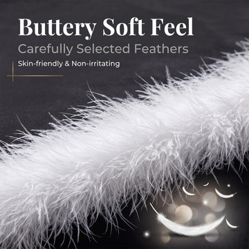 30g Fluffy Marabou Feather Boa for DIY Craft Sewing Trim Home Wedding Party Decoration-White - 2 Yards