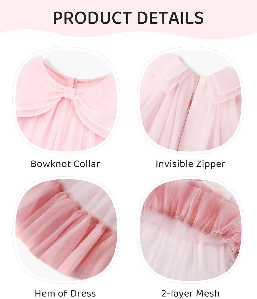 Little Girl Tulle Dress Sleeveless Toddler Girls Sundress 3