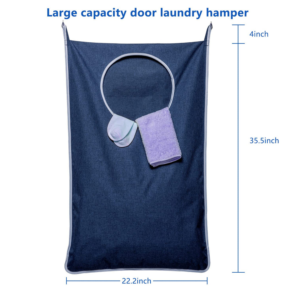 2 Pack Large Hanging Laundry Hamper Bag, 35x21.6 Inch Oversized Clothes Hanging Laundry bag with Hooks, Perfect for