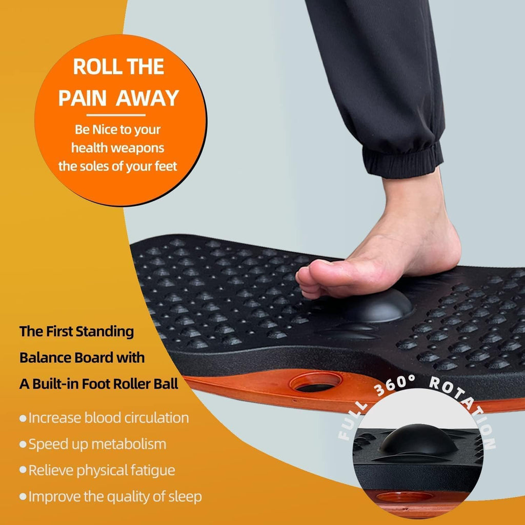 Standing Desk Anti fatigue Balance Board standing desk mat wobble board Rocker Board Comfort Mat (Large Size)