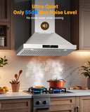 30 Inch Wall Mount Range Hood 1200 CFM 4 Speed Gesture & Touch Control 1500 lm LED Lighting
