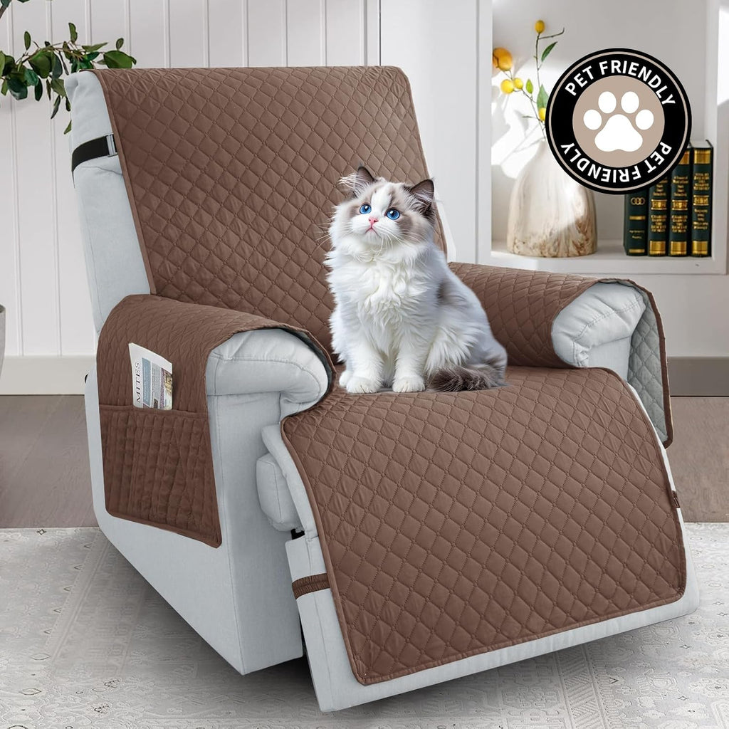 100% Waterproof Recliner Chair Covers 23.6", Non-Slip Recliner Cover for Chair with Pocket Washable Recliner Covers