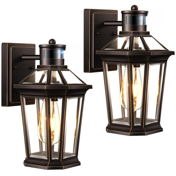 Outdoor Motion Sensor Porch Light, 2-Pack Exterior Lighting Fixtures