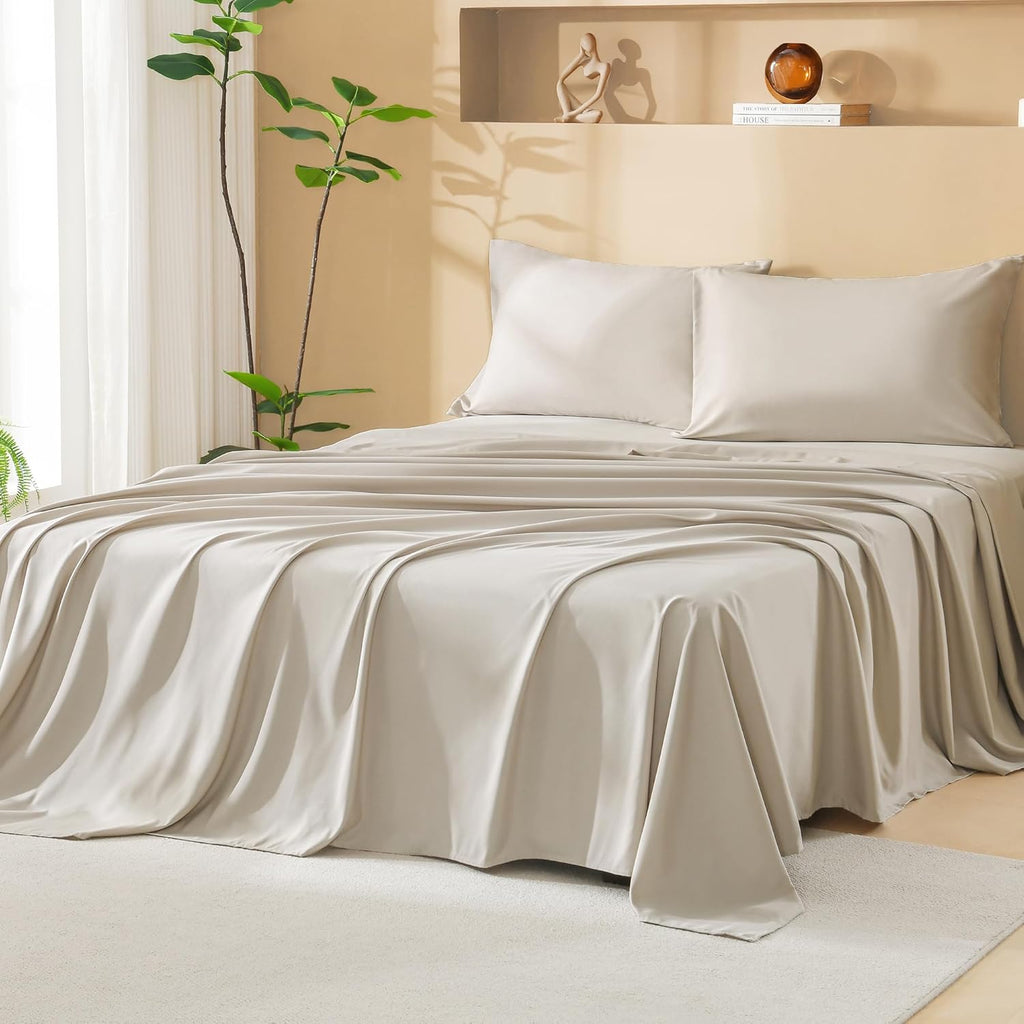 Litanika King Comforter Set with Sheets Beige