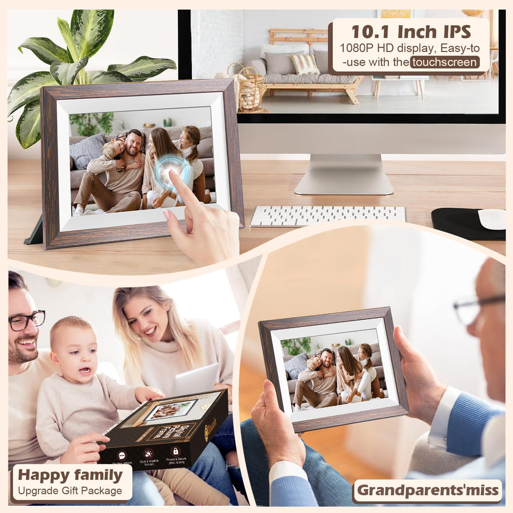 10.1" WiFi Digital Picture Frame, Smart Cloud, Frameo App