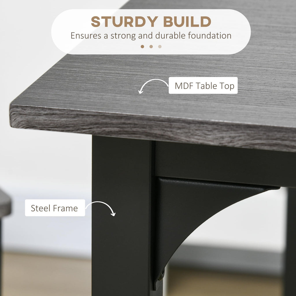 5-Piece Counter Height Bar Table Square Dining Set for 4 Gray