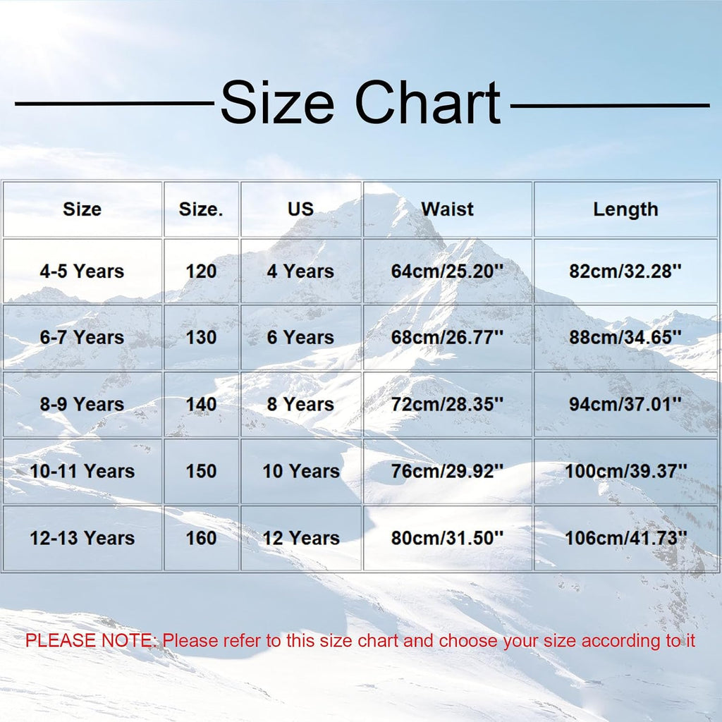 Boys Overalls Waterproof Warm Ski Pants Winter Snowsuit