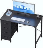 32 Inch Computer Desk with 4 Drawers Small Office Desk Bedroom Study Writing Simple Modern Computer Table Black