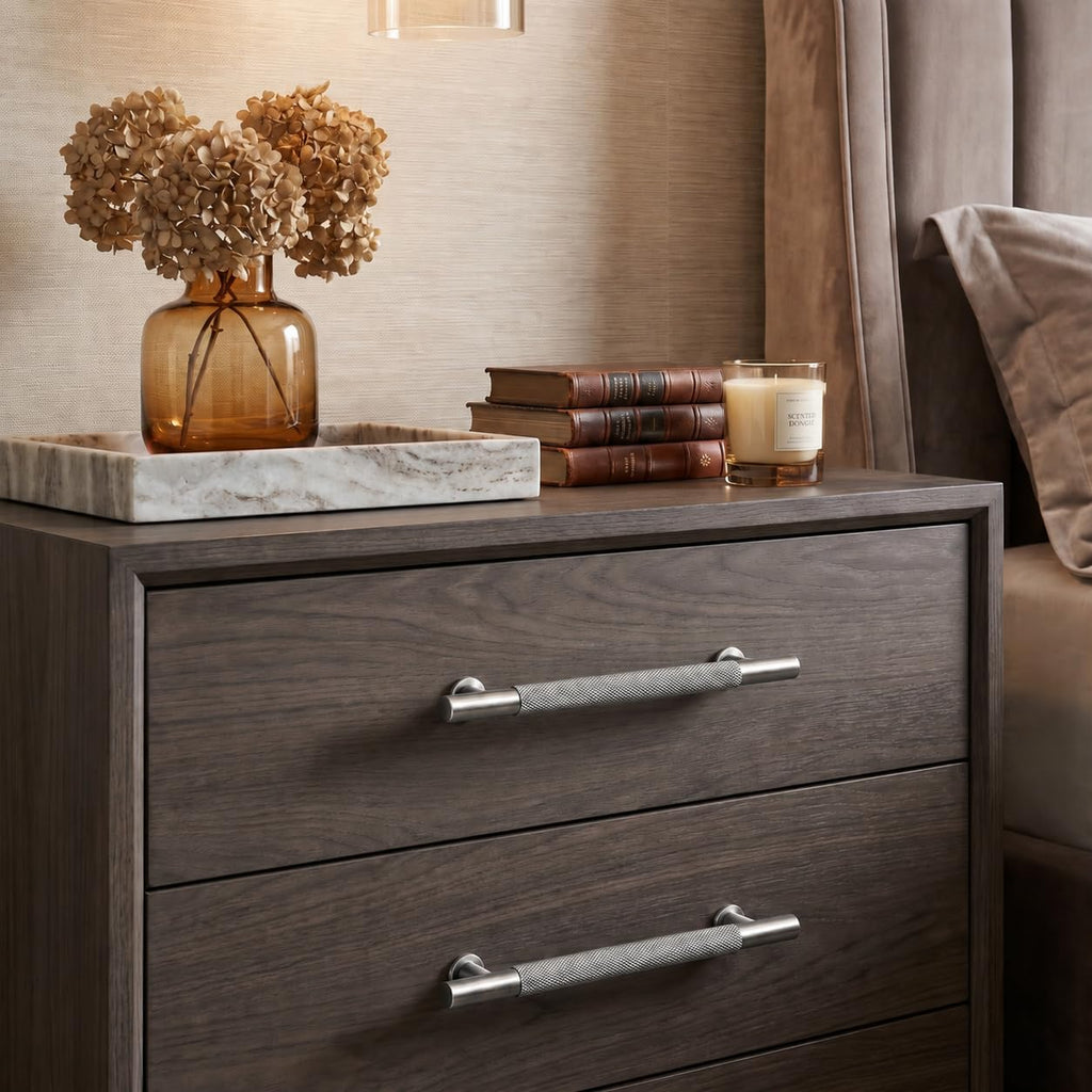 15 Inch(381mm) Soild Knurled Appliance Pulls Brushed Satin Nickel Cabinet Pulls Drawer Pulls Kitchen Hardware