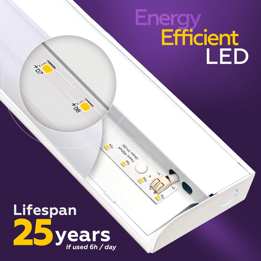 36" Hardwired Under Cabinet Lighting, 5000K Daylight, ETL, 1550lm, Dimmable