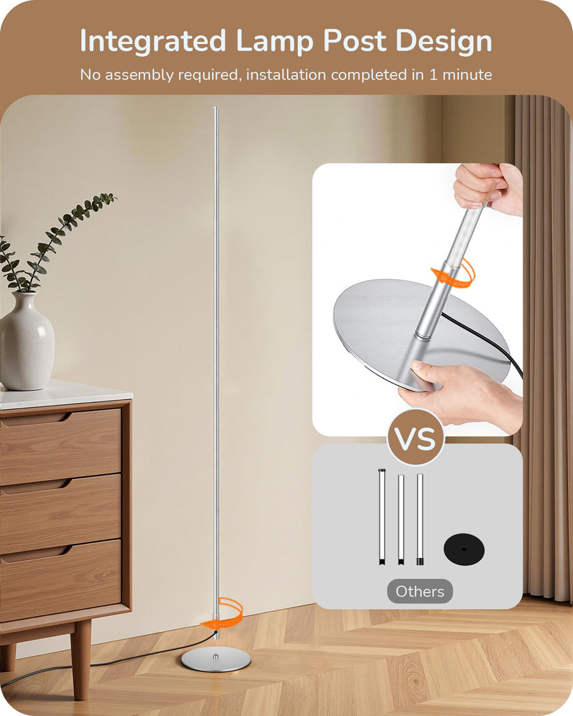 2 Pack 57.5" Corner Lamp with Remote, Stepless Dimmable & 7 CCT
