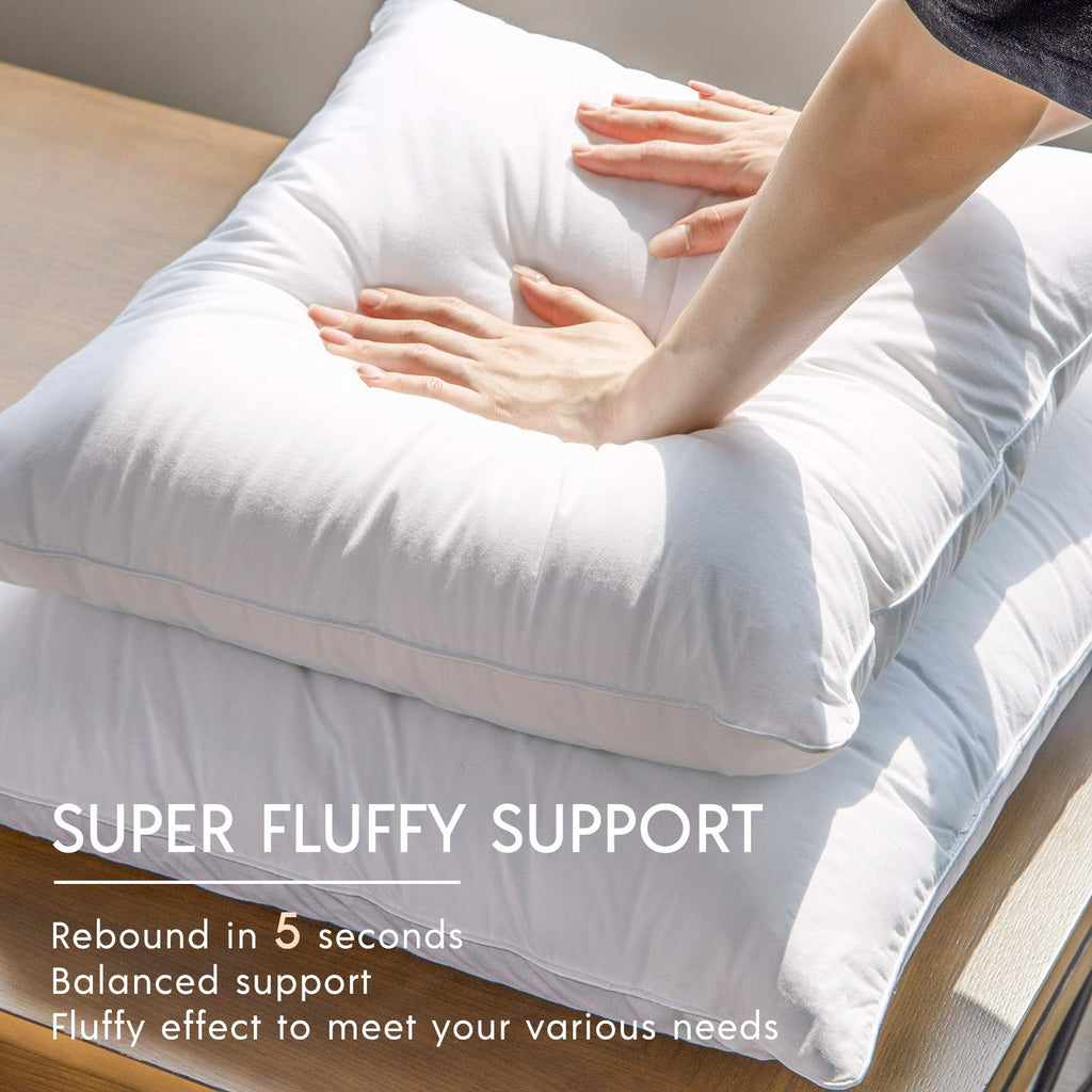 Throw Pillow Insert with 100% Cotton Cover, 12x20 Inch, 2 Pack