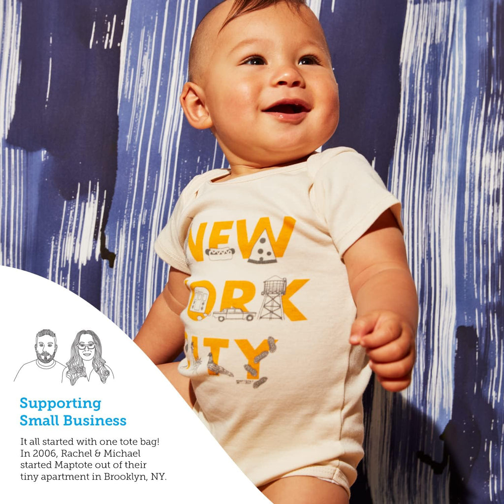 Organic Cotton Baby Bodysuit - Map Style