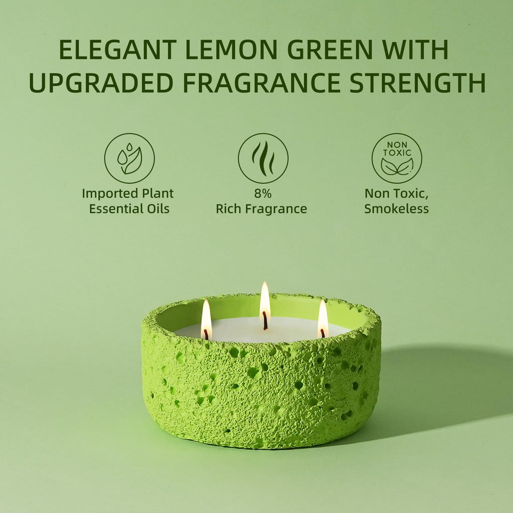 20oz Large Scented Candle - Sage & Lemon, 3 Wick Home Scented Candle, Non Toxic Soy Candle for Women and Men, Lemon
