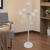 5 Arm Crystal Candelabra Centerpieces for Tables 49 Inch Gold/Silver Candle Holder Table Decoration Stand with