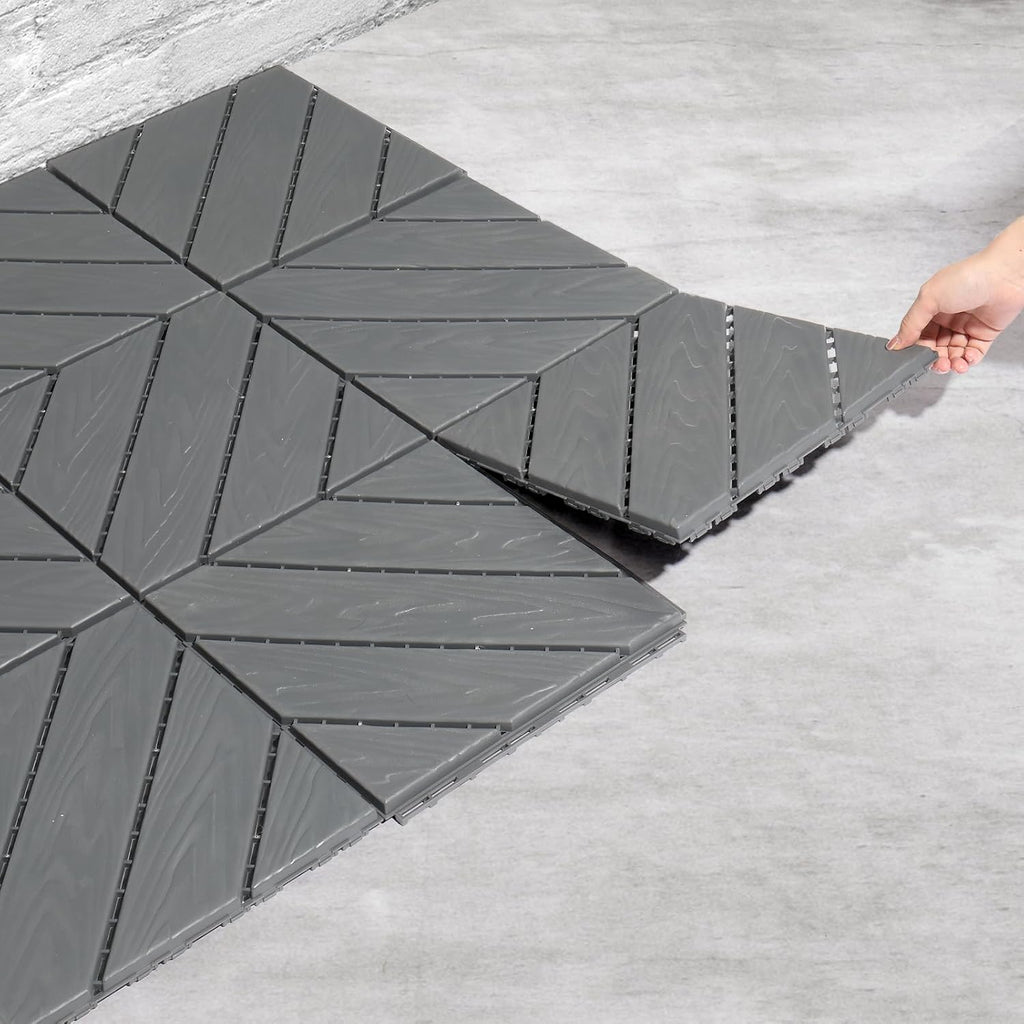 Interlocking Deck Tiles, Anti-Slip Plastic Tiles for All Weather, Outdoor/Indoor Flooring for Patio, Porch, Poolside