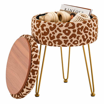 Ottomans Round Ottoman with Storage Footstools Vanity Chair