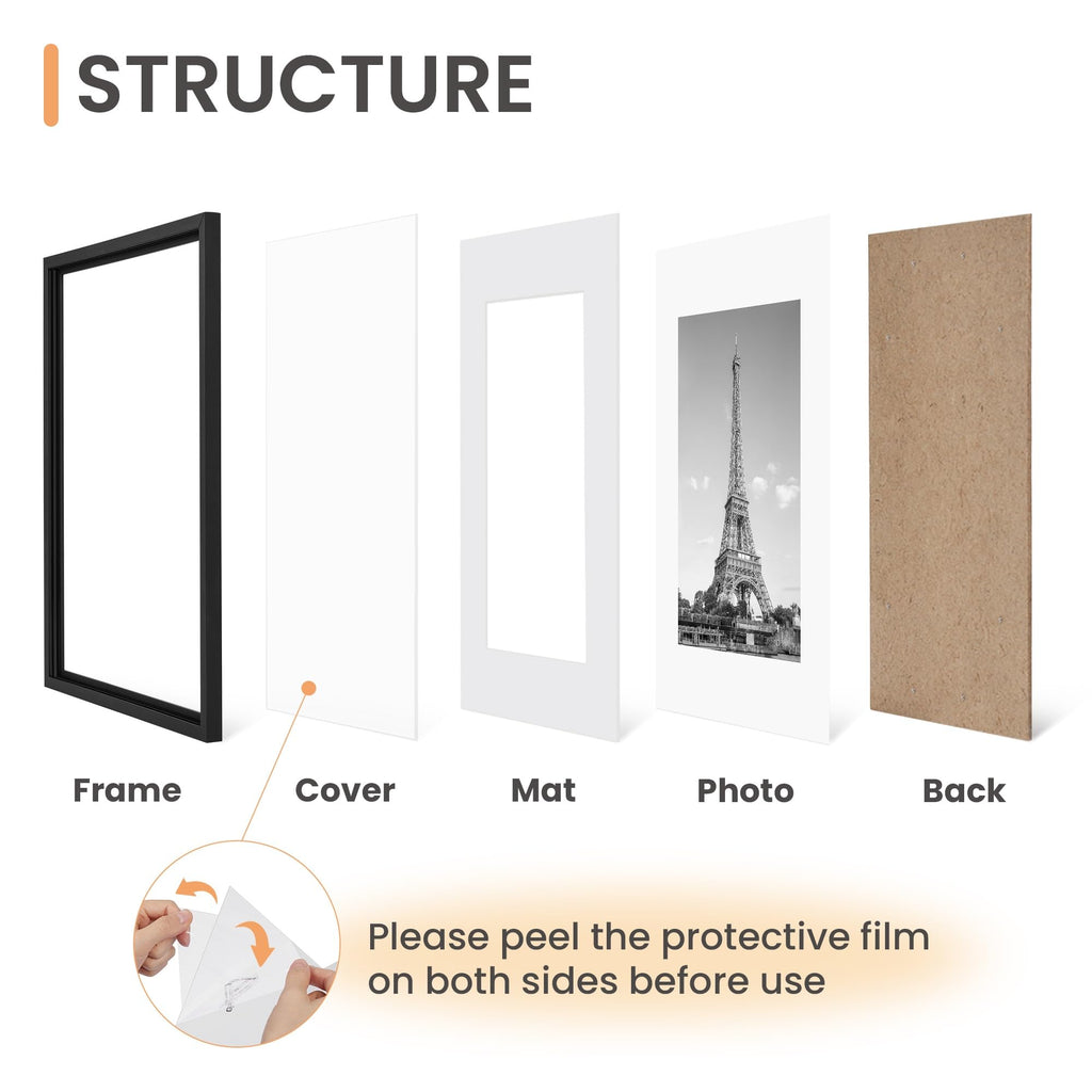 24x36 Poster Frame, Gallery Wall Frames Set of 5, Black