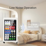 Retro Beverage Refrigerator Cooler, 3.2 Cu.ft Mini Fridge with Glass Door for So
