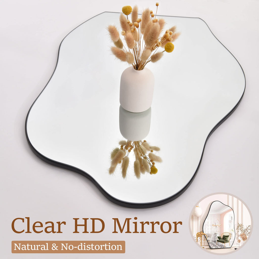 Irregular Wall Mirror, 20"x28" Bathroom Mirror for Over Sink