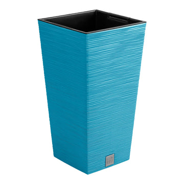 Scandinavian Blue Planter with Reservoir, Furu Collection, 26.5 x 26.5 x 50 cm, 11 Litre Capacity, 26, 5 x 26, 5 x 50 cm