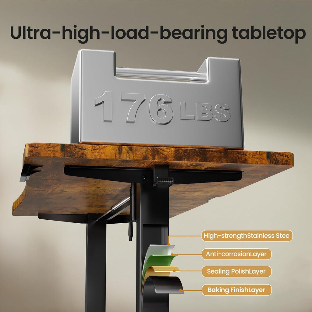 63 x 28 Inch Electric Standing Desk, Sit to Stand Up, Work Home Office Computer Table for Study, Walking Pad, Writing