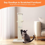 Cat Scratching Post 33 Inch Nature Sisal Cat Scratch Post for Indoor Cats, Large Cat Scratcher Protect Your Furniture