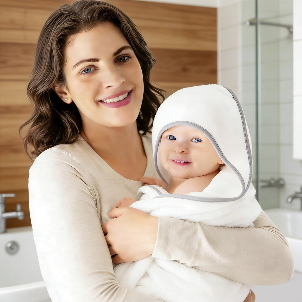 2 Pack Baby Bath Towel - Rayon Made from Bamboo, Ultra Absorbent - Ultra Soft Hooded Towels for Kids - X Large Size