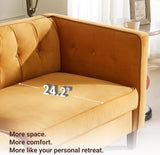 Dreamsir 78'' W Velvet Sofa, Mid-Century Love Seats Sofa Furniture with Bolster Pillows