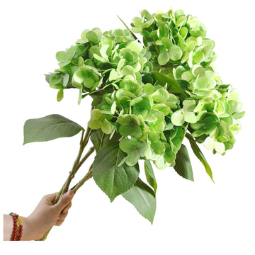 Real Touch Silk Artificial Hydrangea, 4Pcs 8.7-Inch Flower Head, 23.6-Inch Total Length, Faux for Bouquets, Table