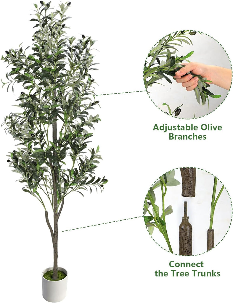 6FT Artificial Olive Tree, Fake Tree Outdoor