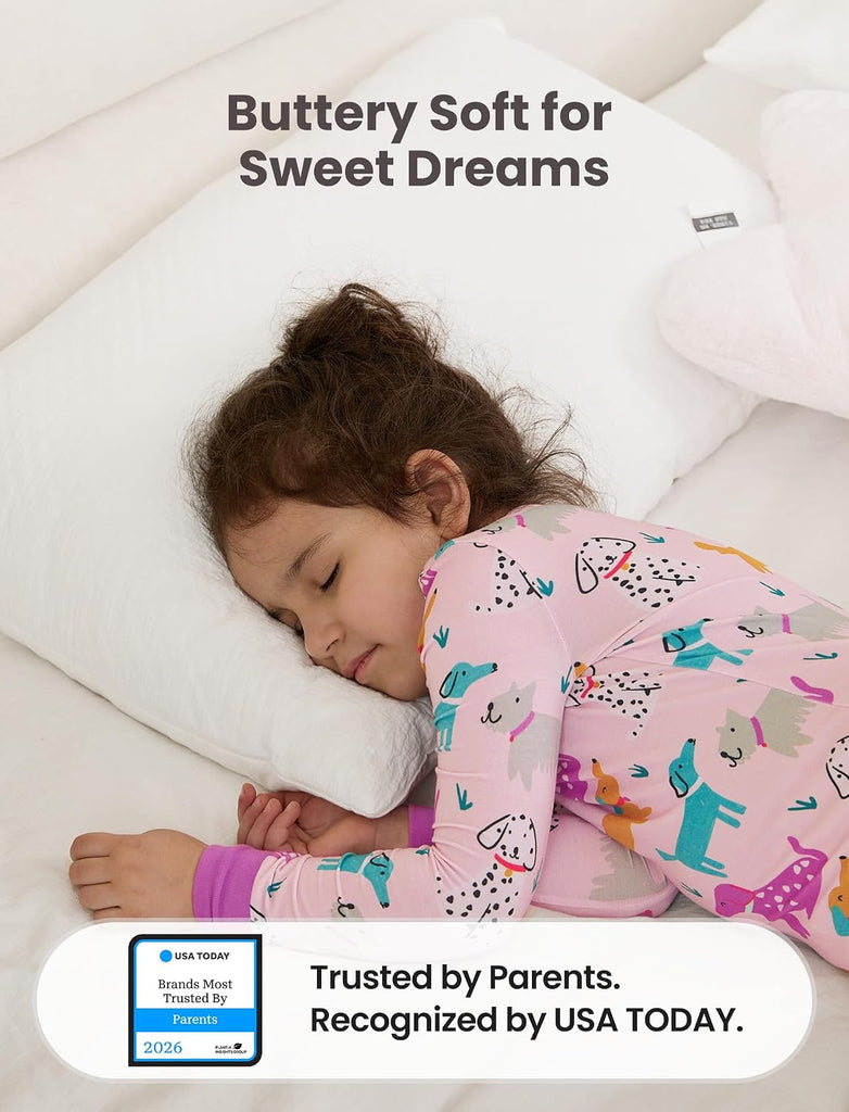 Bamboo Viscose Pajama Sets for Toddler Boys & Girls Baby Kids, Ultra-soft Snug fit Pjs Sleepers for Birthday Holiday