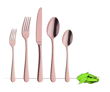 Austin 18/0 Stainless Steel Flatware Set - Matte Copper - 20 Piece - Service for 4 with Forks, Spoons, Knives