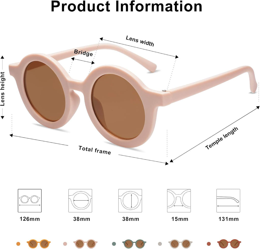 Cute Round Polarized Sunglasses for Kids Girls Boys UV400 Protection De Sol Gafas Beach Holiday