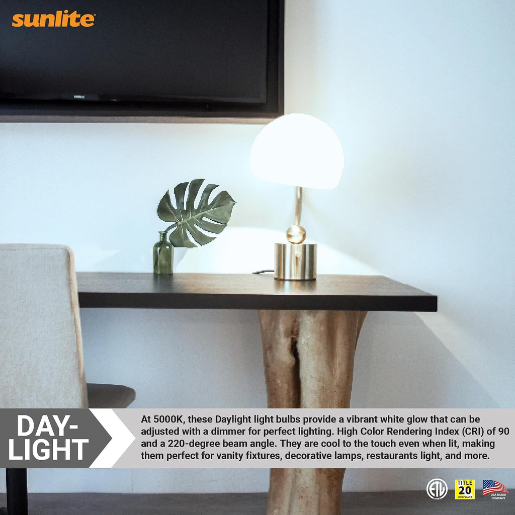 LED G25 Globe Light Bulb, 6 Watts (60W Equivalent), 120V, Medium E26 Base, 500 Lumens, Dimmable, Frosted, 90 CRI