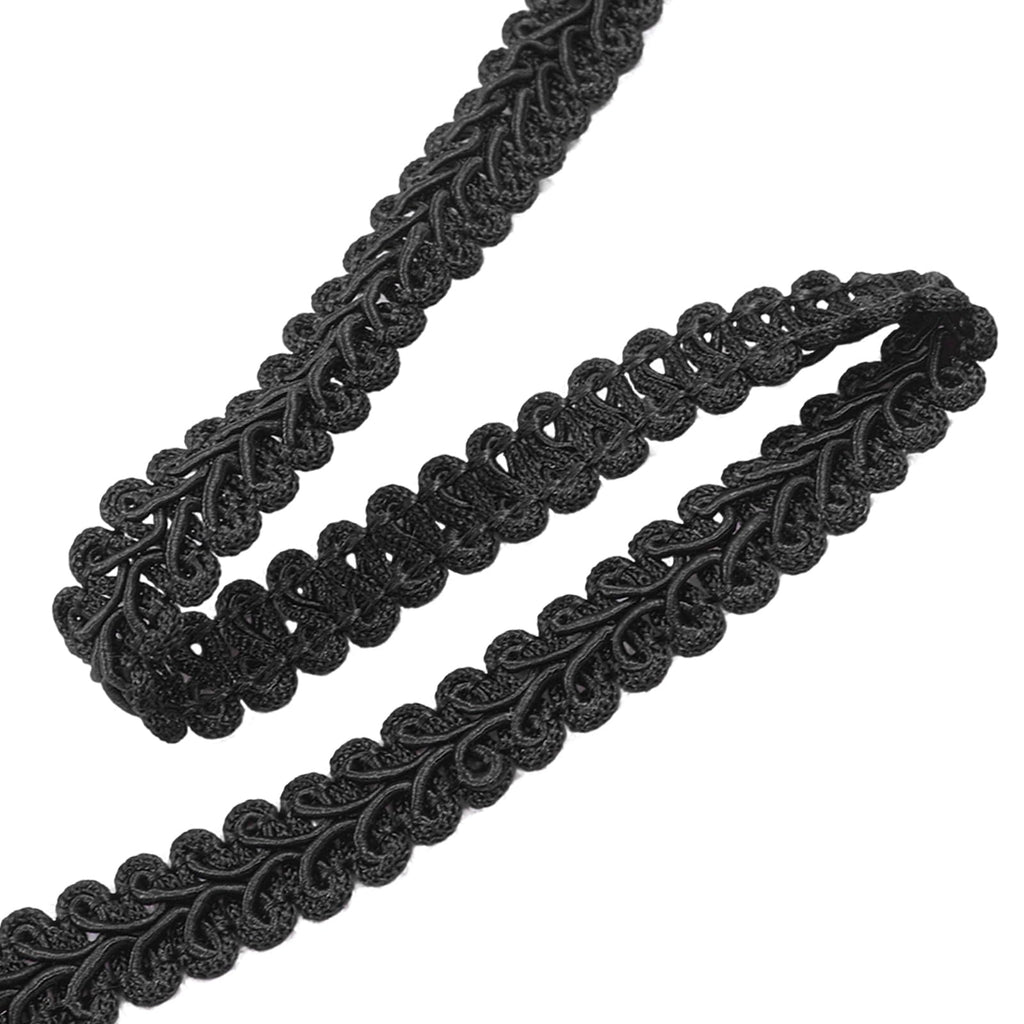 Gimp Braid Trim, Black, 1/2 Inch, 14 Yards