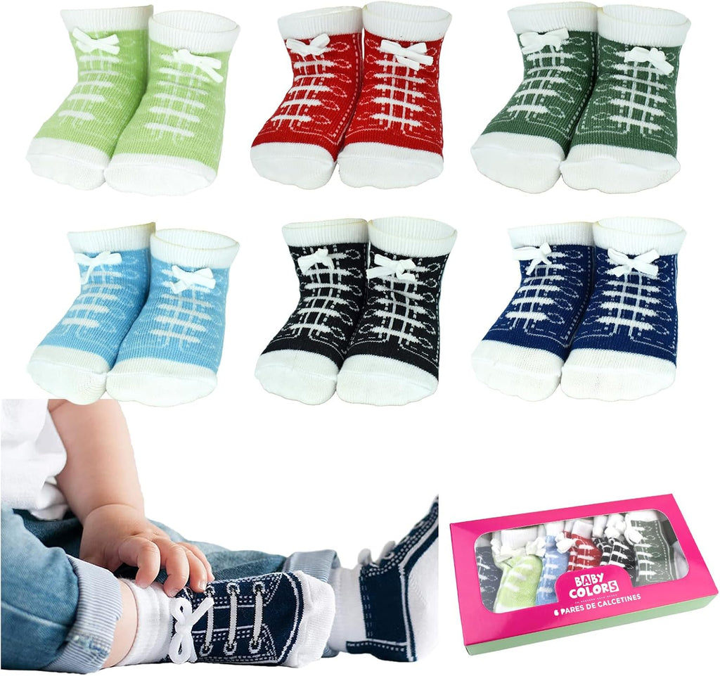 6 Pairs Baby Cotton Sneaker Newborn Ankle Sock Toddler Crew Walkers Bootie Infant Slippers Socks