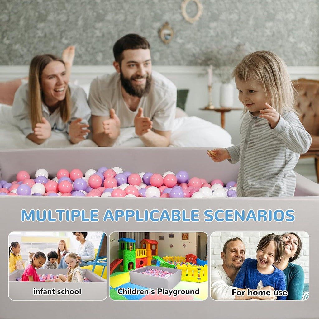 Foam Ball Pit for Children Toddlers, 47 Inch Rectangle Kids Ball Pool, Soft Ball Pit Large Size, Ideal Gift