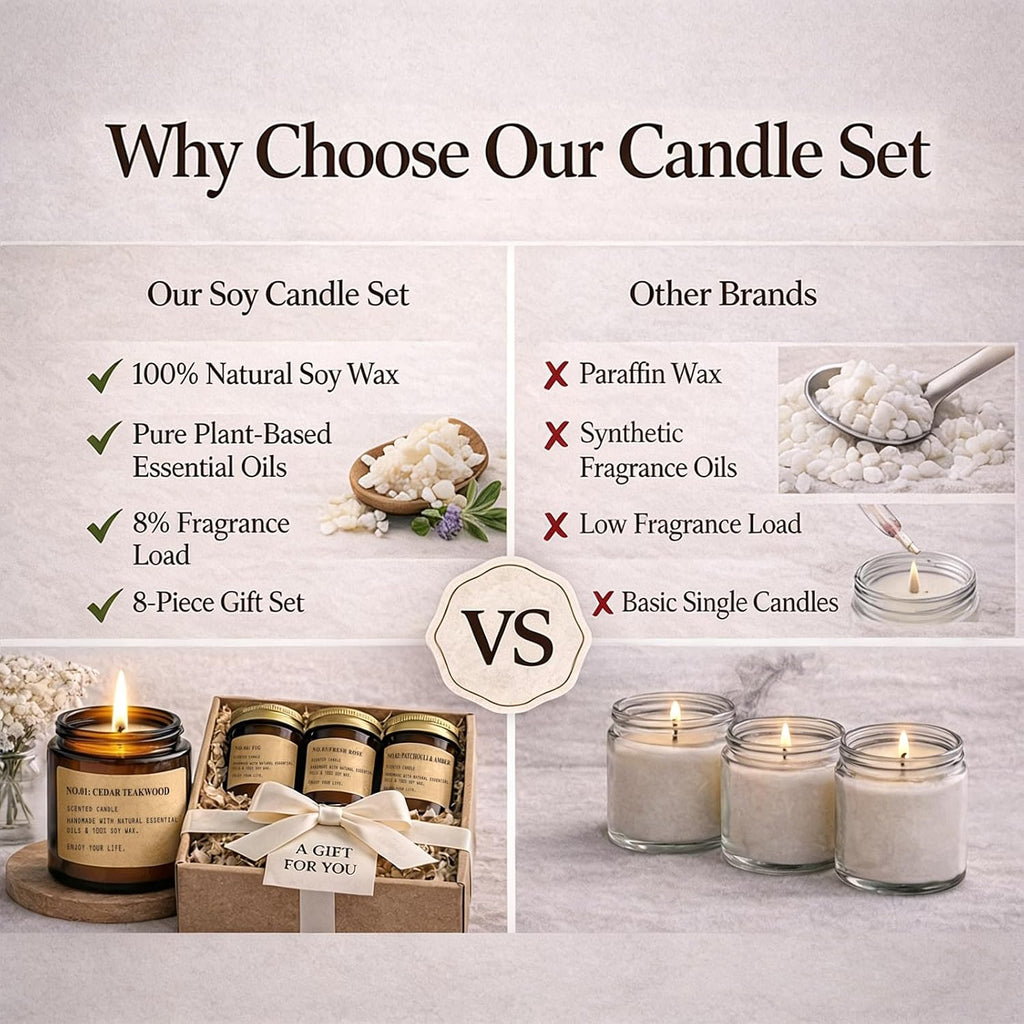 Scented Candles,8 Pack Soy Wax Candle Set,Scented Candles Gift Set - Set of 8