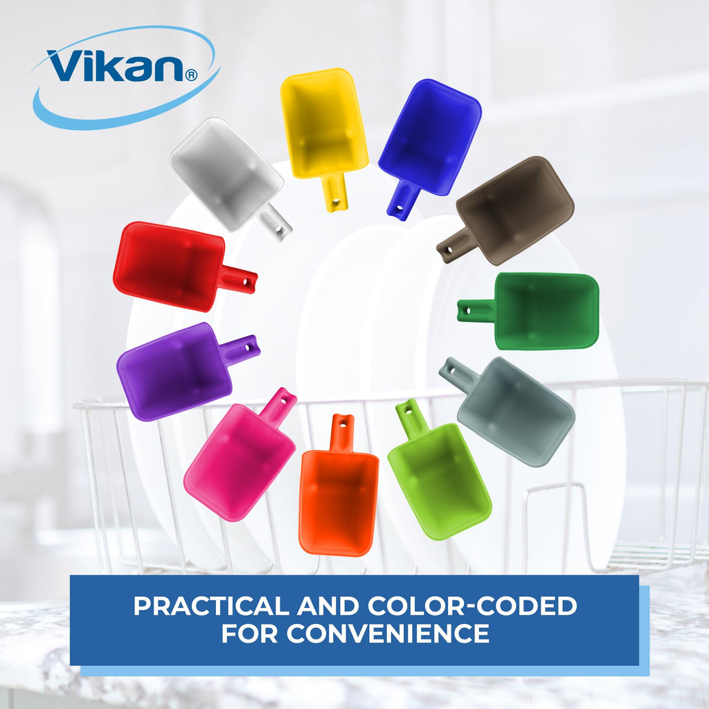 Vikan 63003 Color-Coded Plastic Hand Scoop - BPA-Free Food-Safe Utensils, Restaurant and Food Service Supplies, 16