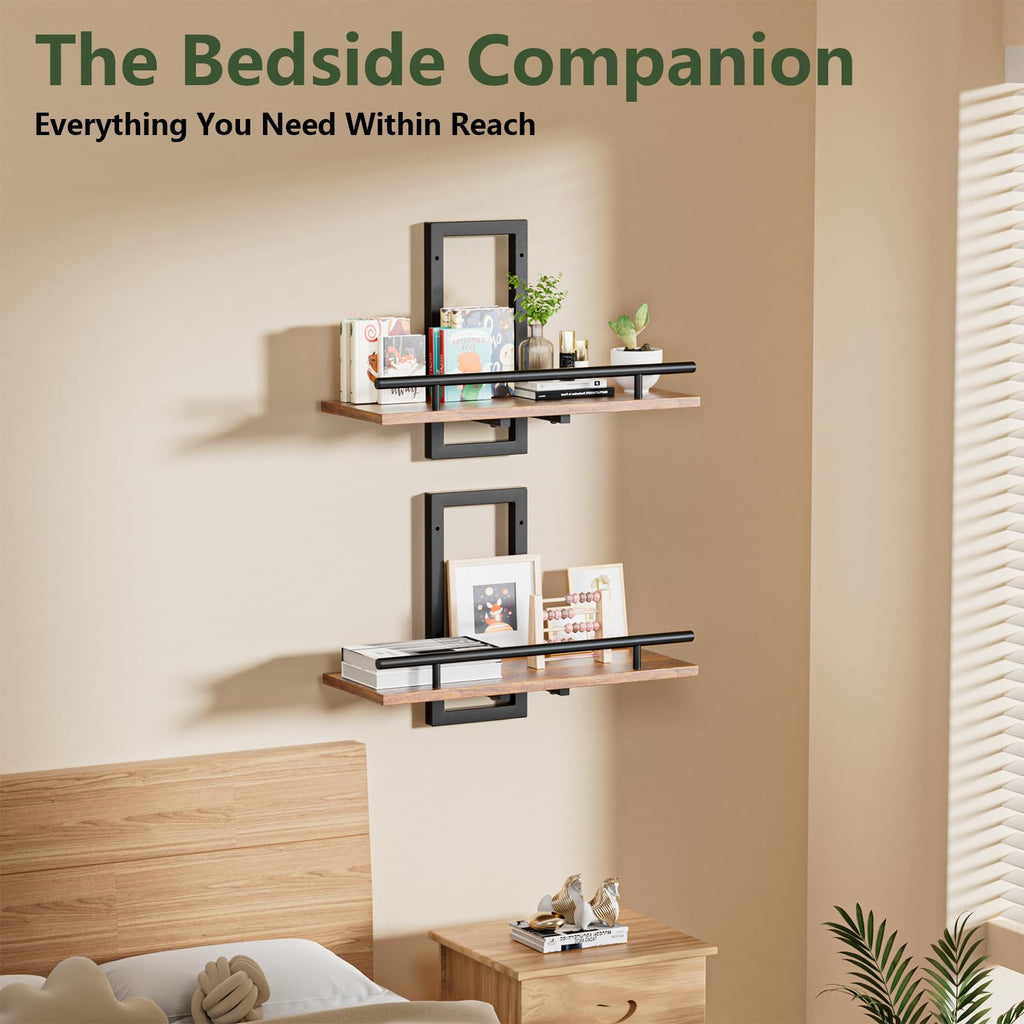 Floating Shelves for Wall, Plant Shelf Indoor, Wall Planters for Indoor Floating Plant Shelves Decor (2 Pack) (Rustic