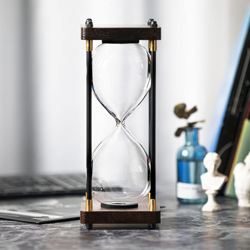 Fillable Hourglass Timer, Metal Wooden Decorative Sand Timer