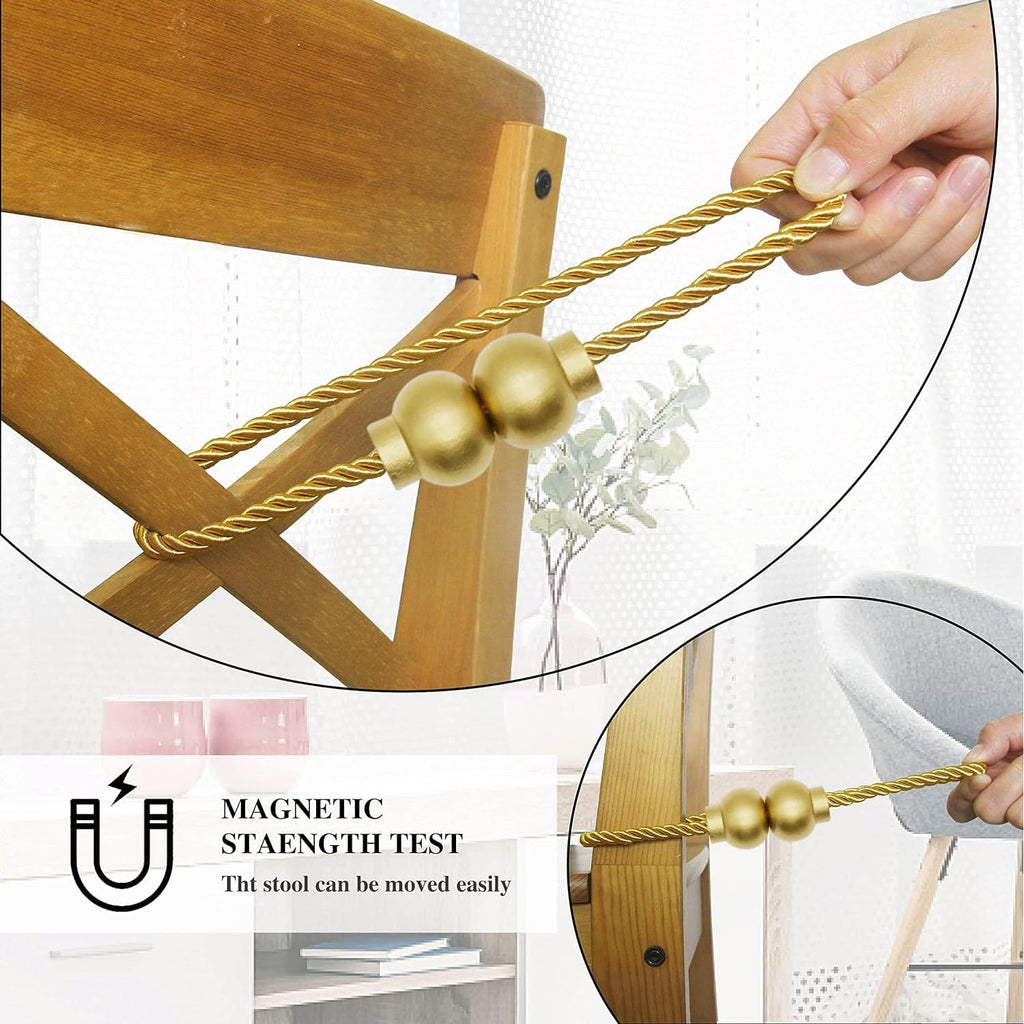 Magnetic Curtain Tiebacks Modern Handmade Rope Curtain Tie Backs Decorative Drapes Weave Holdbacks Outdoor - 2 Pack