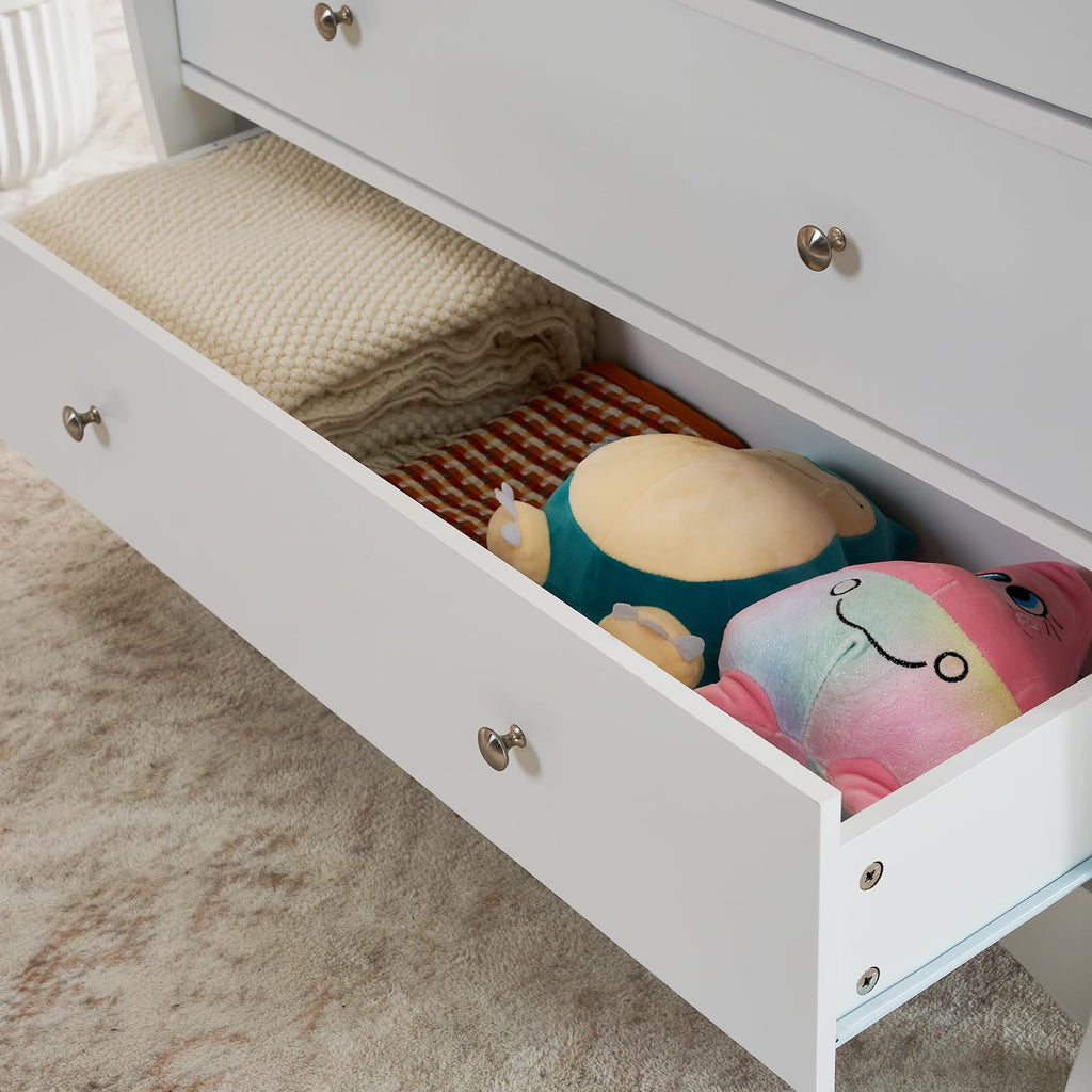 3-Drawer Changing Table, Safety Rails & Strap, Infant Diaper Changing Station with Drawers, Baby Diaper Changing