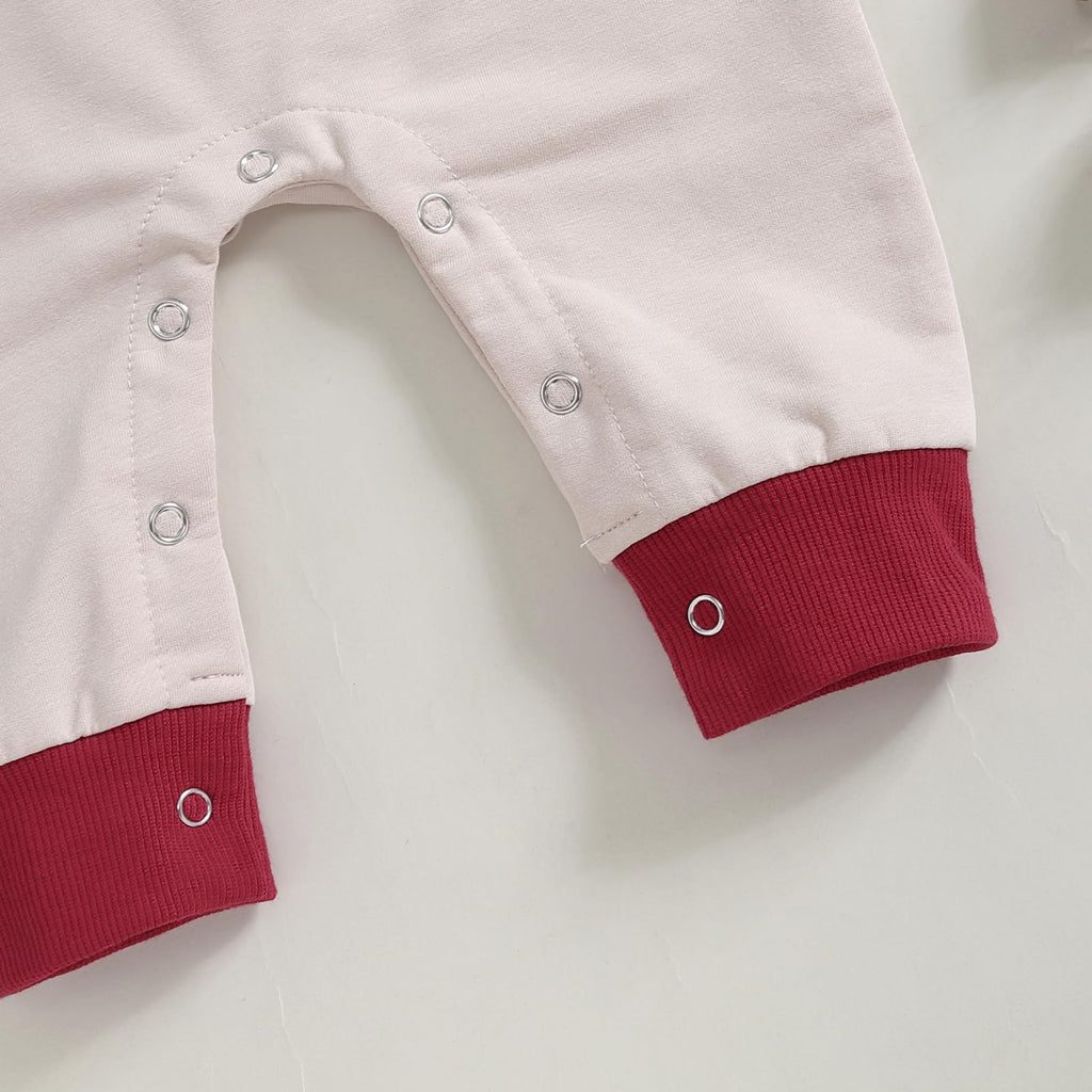 Baby Christmas Outfit Boy Girl Letter Print Romper Jumpsuit Long Sleeve Playsuit Newborn Fall Winter Clothes (Baby's