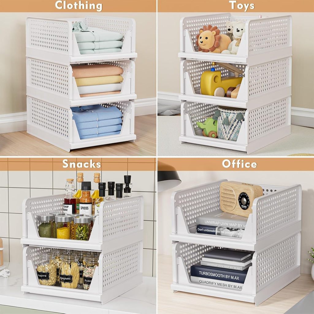 8 Pack Stackable Basket - Stackable Storage Bins
